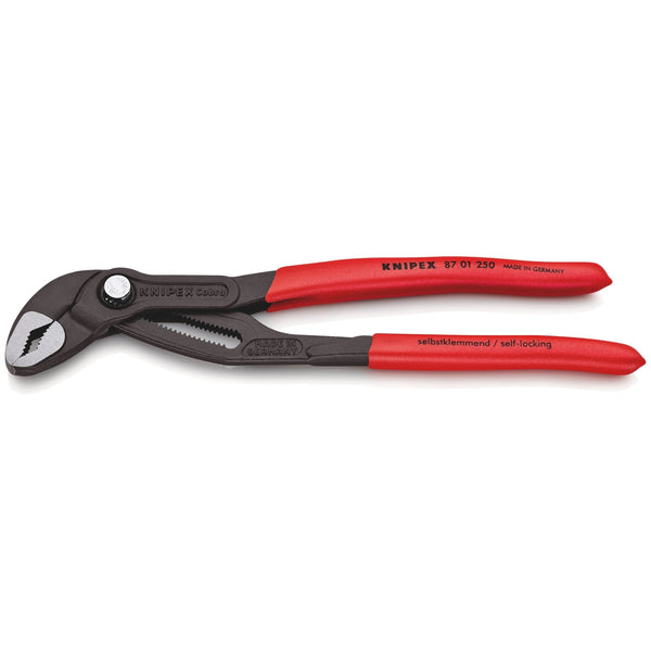 Pinza Cobra® bonderizzata grigia, manici rivestiti resina Knipex