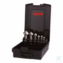 Assortimento RUKO ULTIMATECUT HSS DIN 335 forma C a 90° da 6 pezzi, con svasatori di diametro 6,3–20,5 mm in custodia