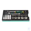 Set di bussole esagonali metriche da 1/2" in vassoio EVA 25 pz SATA ST09004G