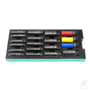 Set di bussole esagonali metriche lunghe Impact da 1/2" in vassoio EVA 19 pz SATA ST09007G