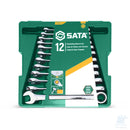 Set 12 chiavi combinate a cricchetto piatte metriche SATA ST09040-02