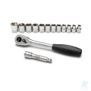 Set SATA da 14 pezzi con cricchetto da 3/8", 12 bussole esagonali metriche e prolunga oscillante