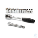 Set SATA da 13 pezzi con cricchetto da 1/2", bussole esagonali metriche da 10 a 22 mm e prolunga oscillante