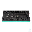 Set di bussole esagonali metriche Impact da 3/8" e 1/2" in vassoio EVA 36 pz SATA ST09914G