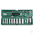 Set di bussole esagonali SAE da 3/8" SATA ST09934 completo nel vassoio
