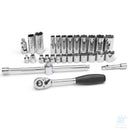 Bussole SAE da 3/8", cricchetto e accessori del set SATA ST09934