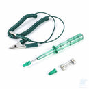 Dettaglio cercafase automotive SATA ST62503ST con morsetto, fusibili e cappucci di protezione