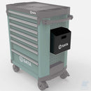 Cestino rifiuti e portadocumenti SATA ST95113G-DOC installato su carrello Pro SATA