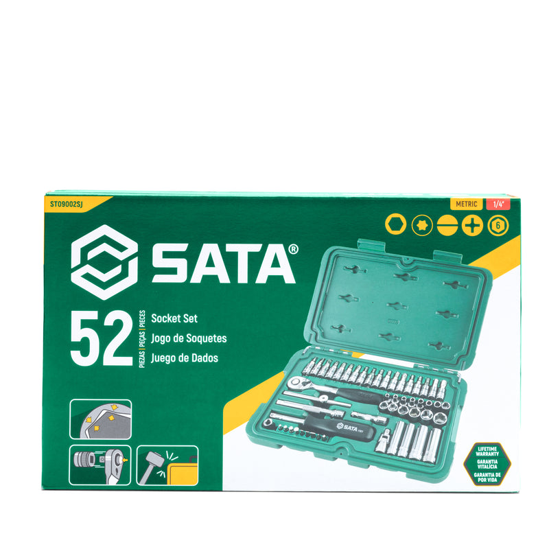 Sata ST09002SJ Cassetta 1/4" Esagonale Metrico 52 pezzi