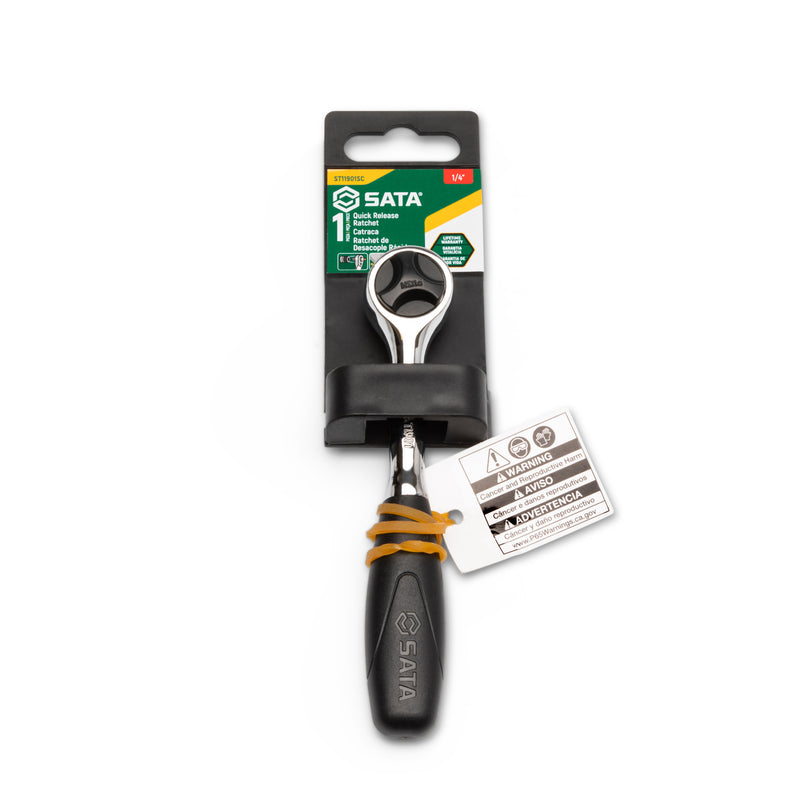 Sata ST11901SC Cricchetto 1/4" Sgancio Rapido Testa Tonda 60 Denti