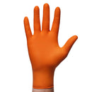 Guanti in nitrile Mercator GoGrip Arancio con texture diamantata per alta presa, confezione da 50 pezzi