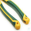 Dettaglio dell’impugnatura ergonomica bimateriale della pinza combinata SATA High Leverage con fori terminali per aggancio e sicurezza