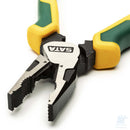 Dettaglio dei taglienti temprati della pinza combinata SATA High Leverage per la tranciatura dei fili