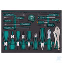 Pinze, cacciaviti e flessometro del set SATA SC09931-1 nel vassoio EVA Foam