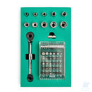 Set microcricchetto doppio SATA ST09058G con cricchetto reversibile 1/4" e 5/16", bussole metriche, bit e accessori – 43 pezzi