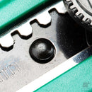 Dettaglio lama snap-off da 18 mm con slitta in acciaio del cutter SATA ST93429