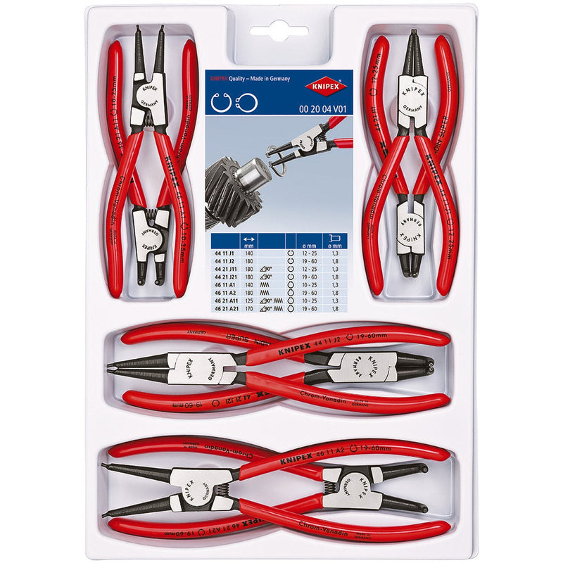 Knipex 002004V01 assortimento pinze anelli sicurezza seeger 00 20 04 V01