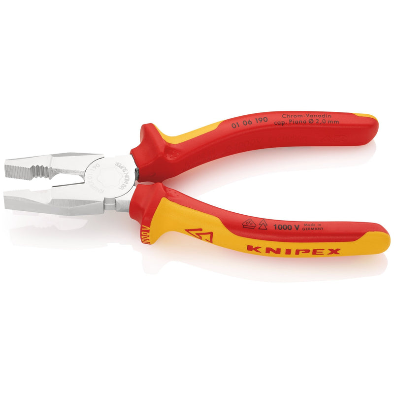 Pinza universale al cromo vanadio, manici bicomponente VDE Knipex