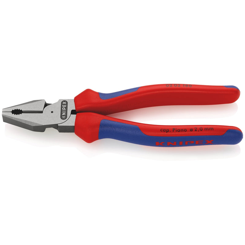 Pinza universale tipo "forte", bonderizzata nera, manici bicomponente Knipex