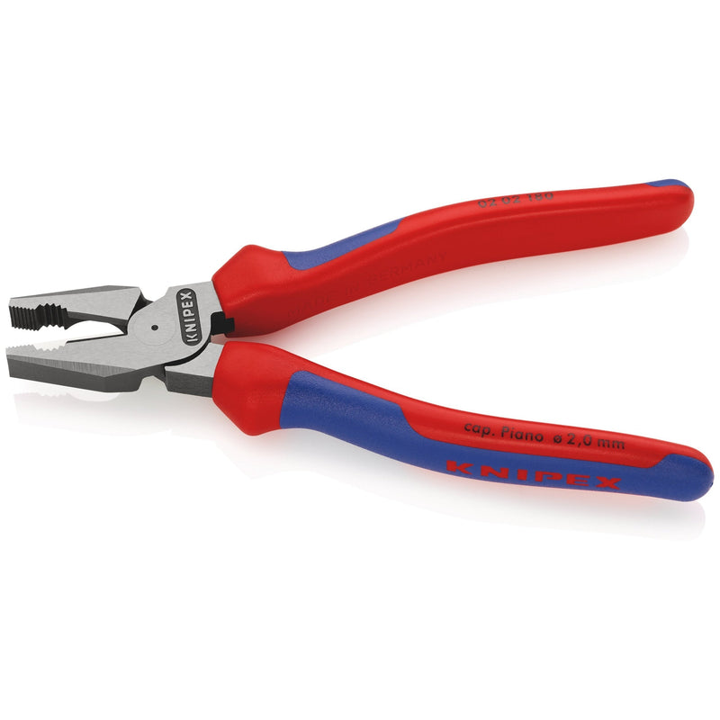 Pinza universale tipo "forte", bonderizzata nera, manici bicomponente Knipex