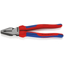 Pinza universale tipo "forte", bonderizzata nera, manici bicomponente Knipex