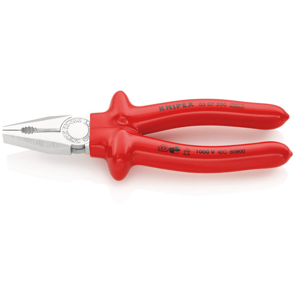 Pinza universale, cromata, manici isolati VDE Knipex