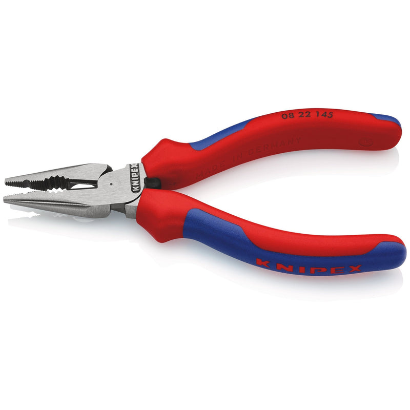 Pinza universale con testa punta, bonderizzata nera, manici bicomponente Knipex