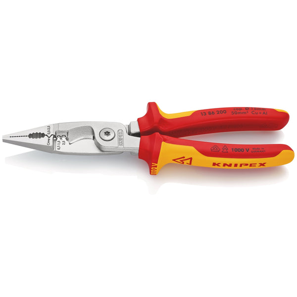 Knipex 1386200 pinza elettroinstallazioni cromata manici bicomponente vde 13 86 200