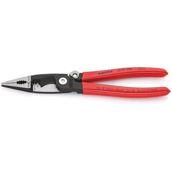 Knipex 1391200 pinza elettroinstallazioni nera manici resina molla ritorno 13 91 200