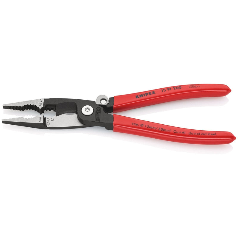 Knipex 1391200 pinza elettroinstallazioni nera manici resina molla ritorno 13 91 200