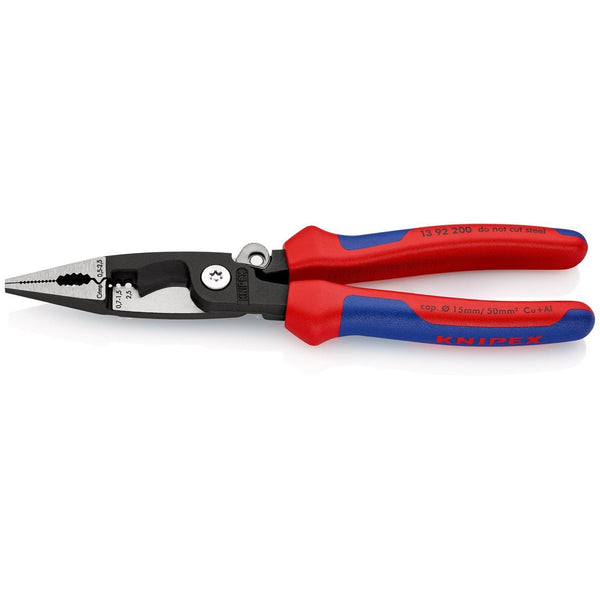 Knipex 1392200 pinza elettroinstallazioni nera molla ritorno 13 92 200