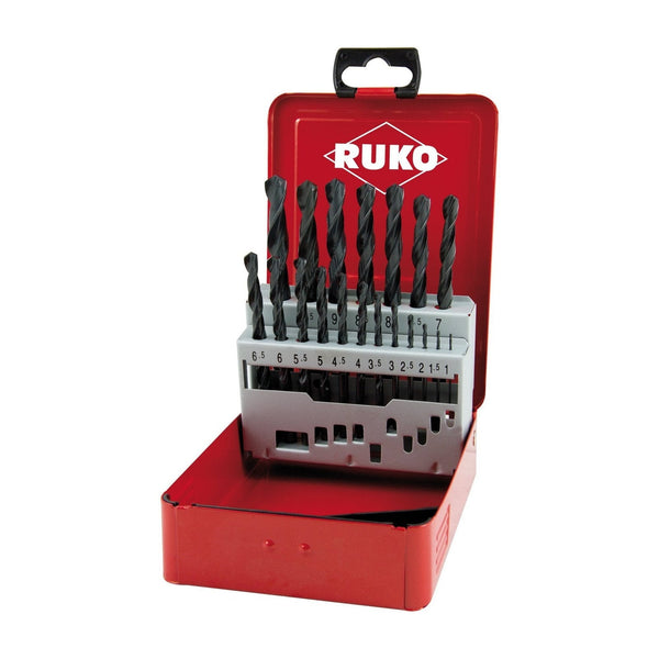 ruko 214214s set punte elicoidali hss nere