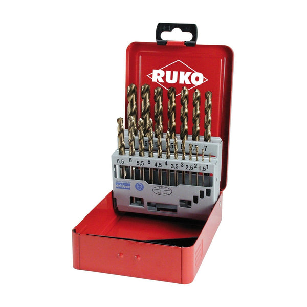 ruko 215214 set punte elicoidali hss co5 va