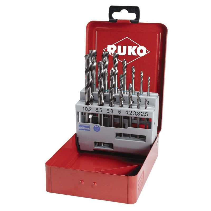 ruko 245049 set maschi macchina fori ciechi hss