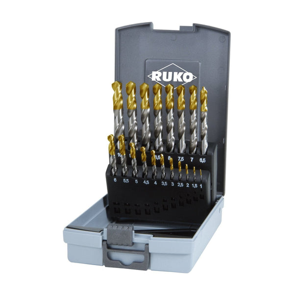 ruko 2501214tro set punte elicoidali hss punta tin