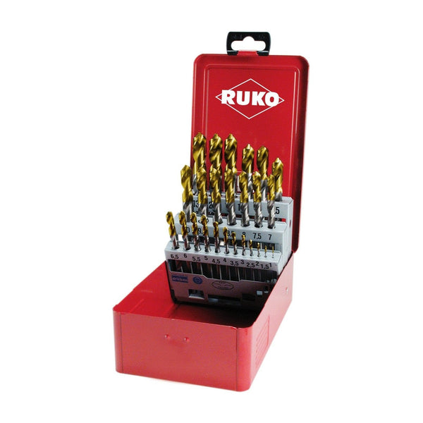 ruko 2501215t set punte elicoidali hss tin