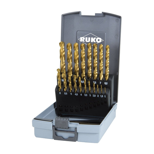 ruko 250214tro set punte elicoidali hss tin