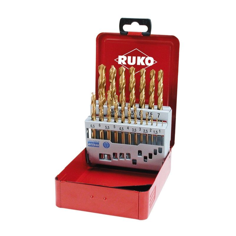 ruko 250214t set punte elicoidali hss tin