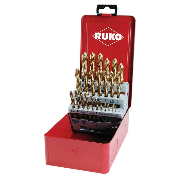 ruko 250215t set punte elicoidali hss tin