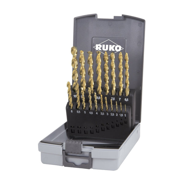 ruko 258214tro set punte elicoidali hss tin tl3000