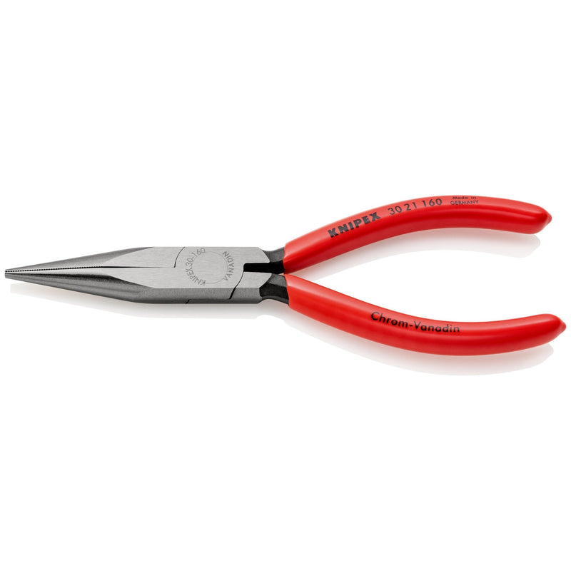 Pinza becchi lunghi mezzotondi, manici resina, bonderizzata nera Knipex