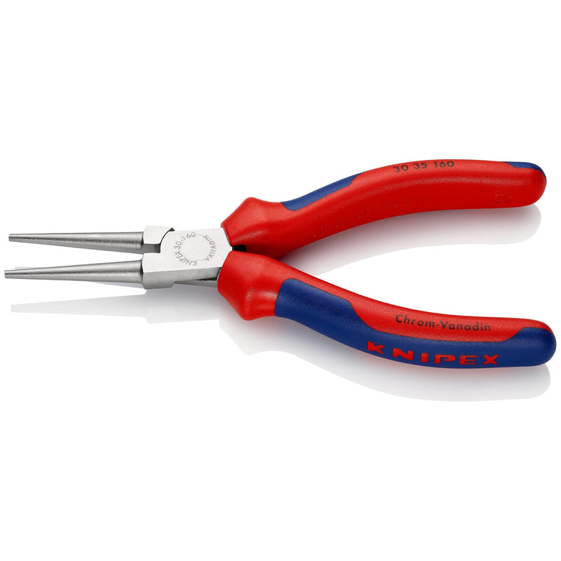 Pinza becchi lunghi tondi, manici bicomponente, cromata Knipex