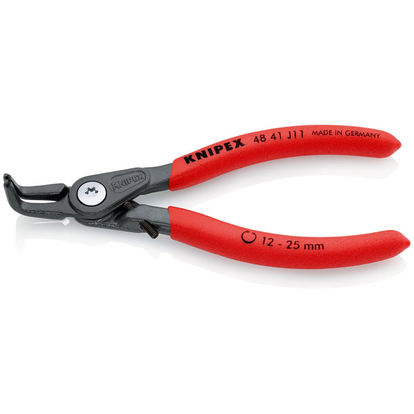 Pinze di precisione per anelli sicurezza interni fori, con meccanismo limitazione apertura/chiusura becchi Knipex