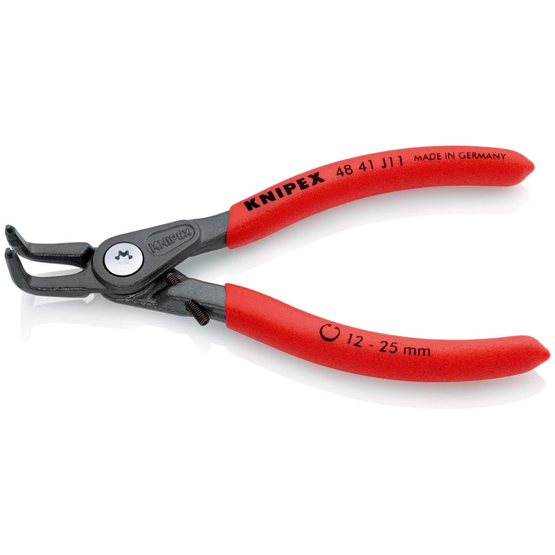 Pinze di precisione per anelli sicurezza interni fori, con meccanismo limitazione apertura/chiusura becchi Knipex