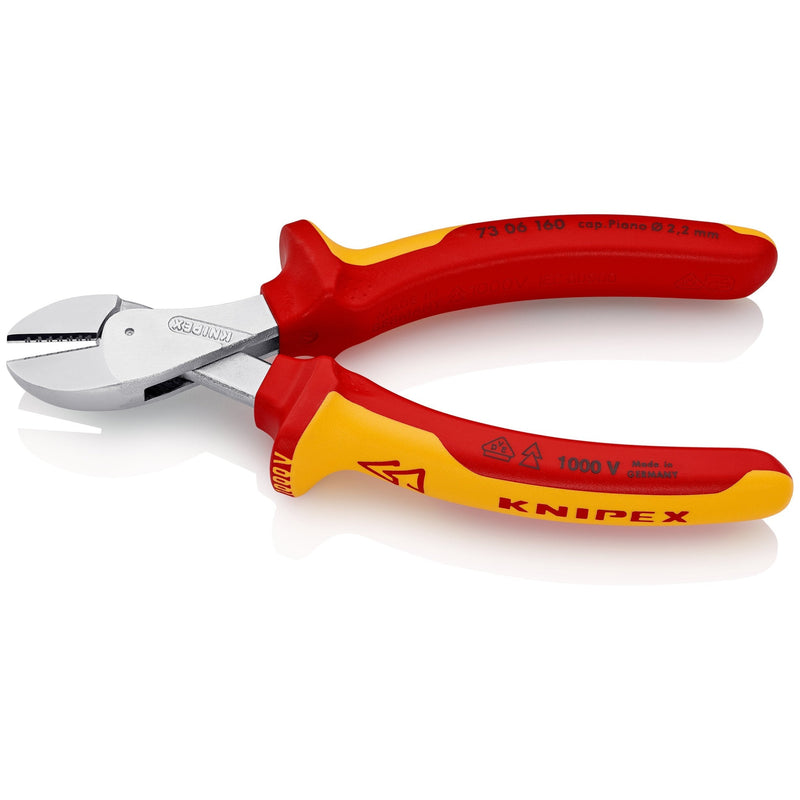 X Cut®, tronchese laterale compatto, manici VDE, grande forza di taglio Knipex