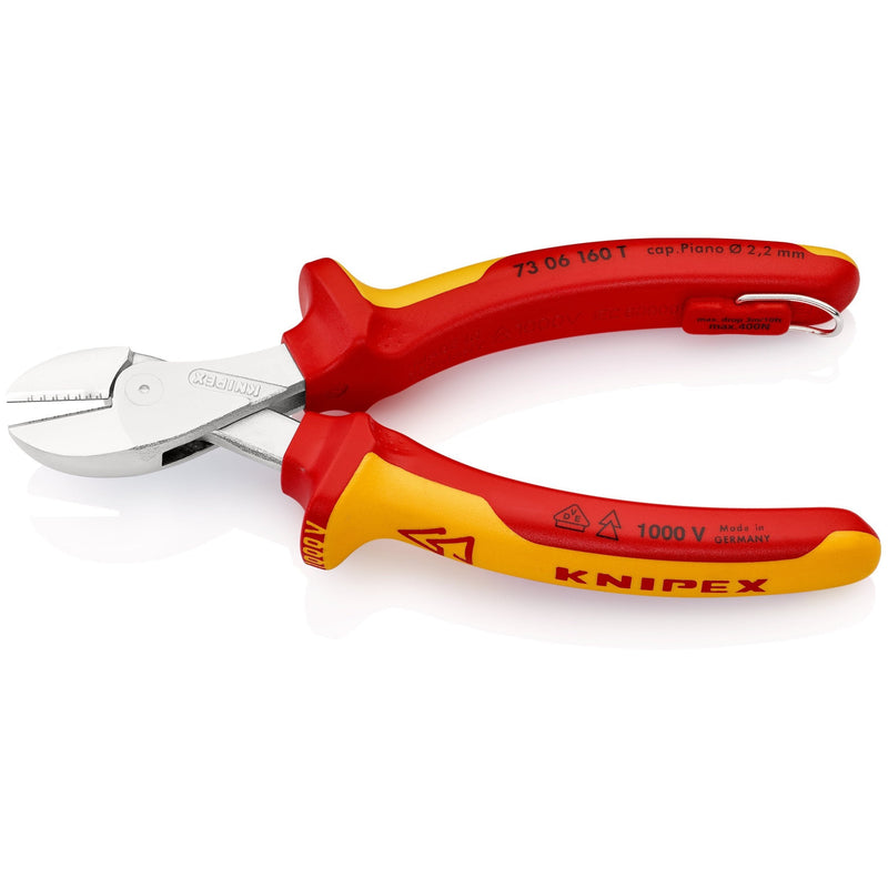 X Cut®, tronchese laterale compatto, manici VDE, grande forza di taglio Knipex