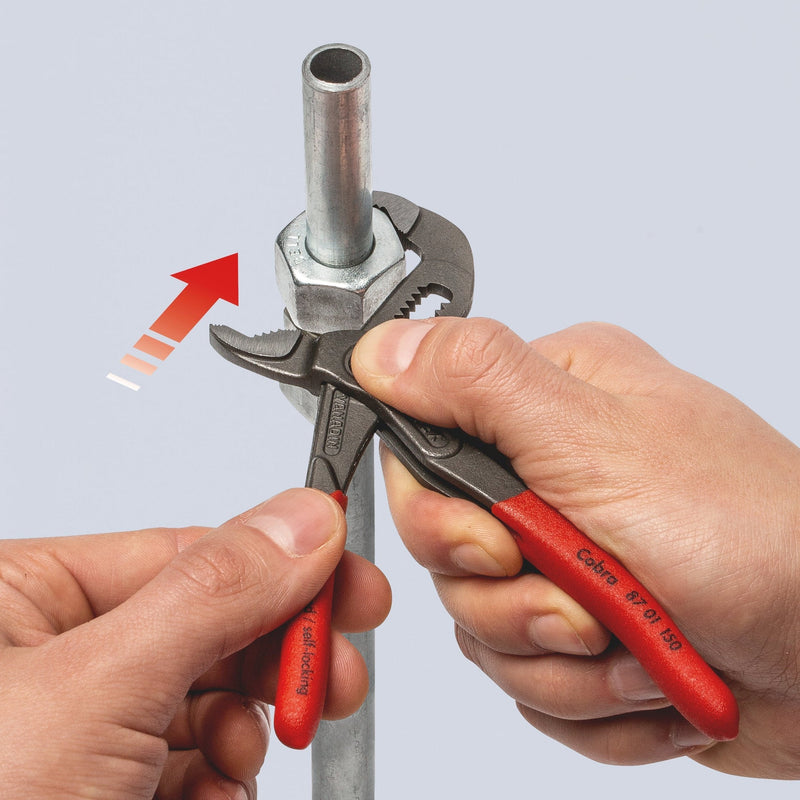 Pinza Cobra® bonderizzata grigia, manici rivestiti resina Knipex