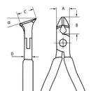 Knipex 6212120 tronchese elettronica tagliente inclinato 62 12 120