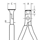 Tronchese per elettronica ESD con tagliente frontale Knipex
