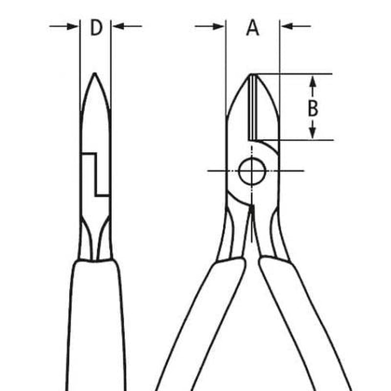 Tronchese laterale di precisione ESD, testa tonda con sfaccettature molto piccole Knipex